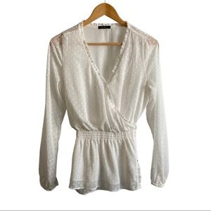 RW&CO. Long-Sleeve Ruffled Wrap Blouse